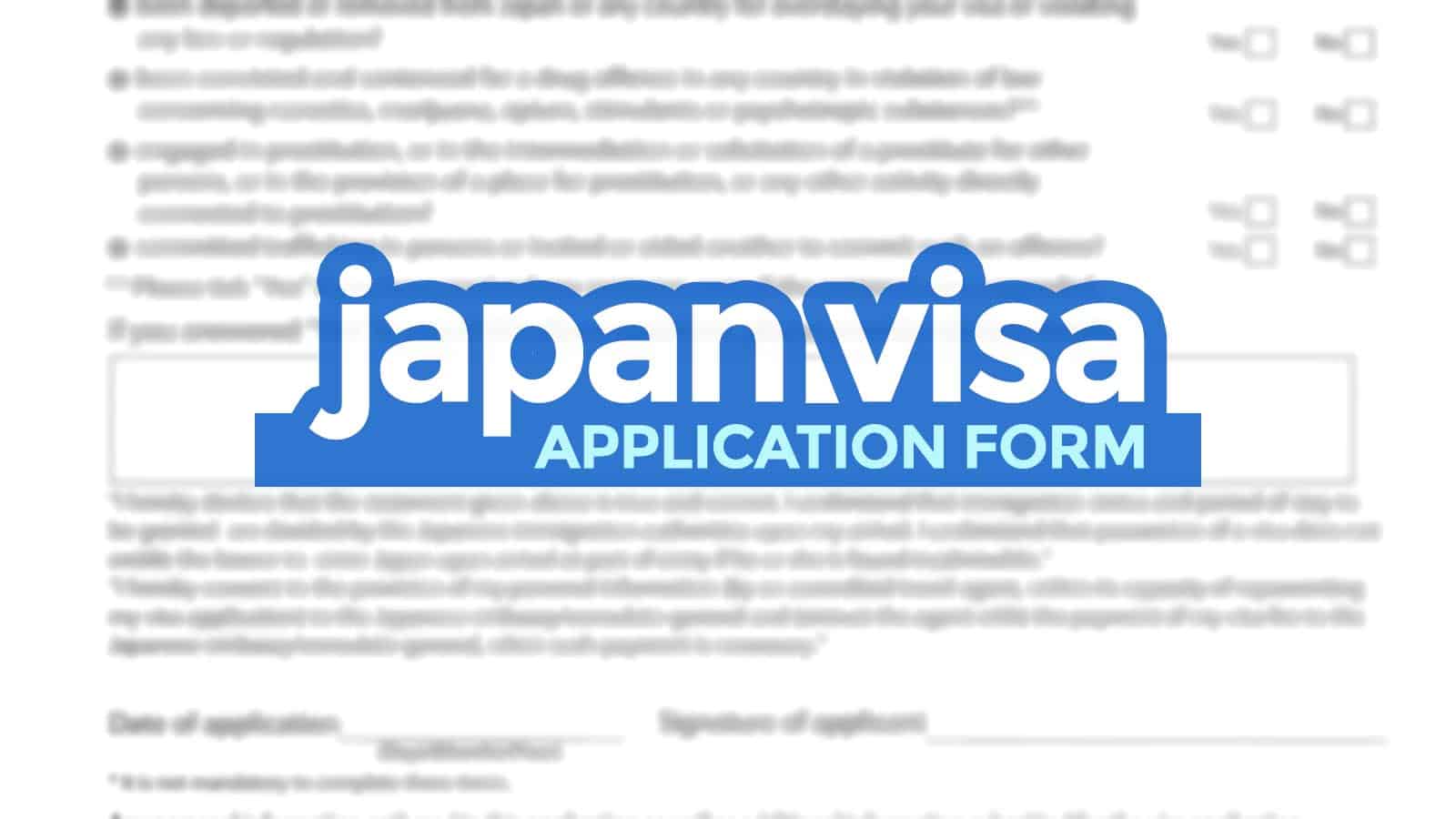 JAPAN VISA APPLICATION FORM: Sample + How to Fill it Out