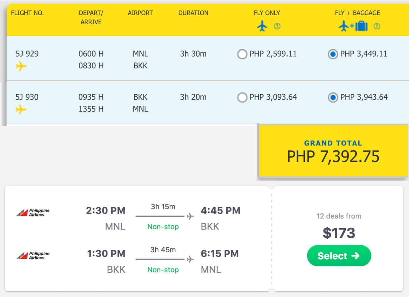Manila to Bangkok Flights